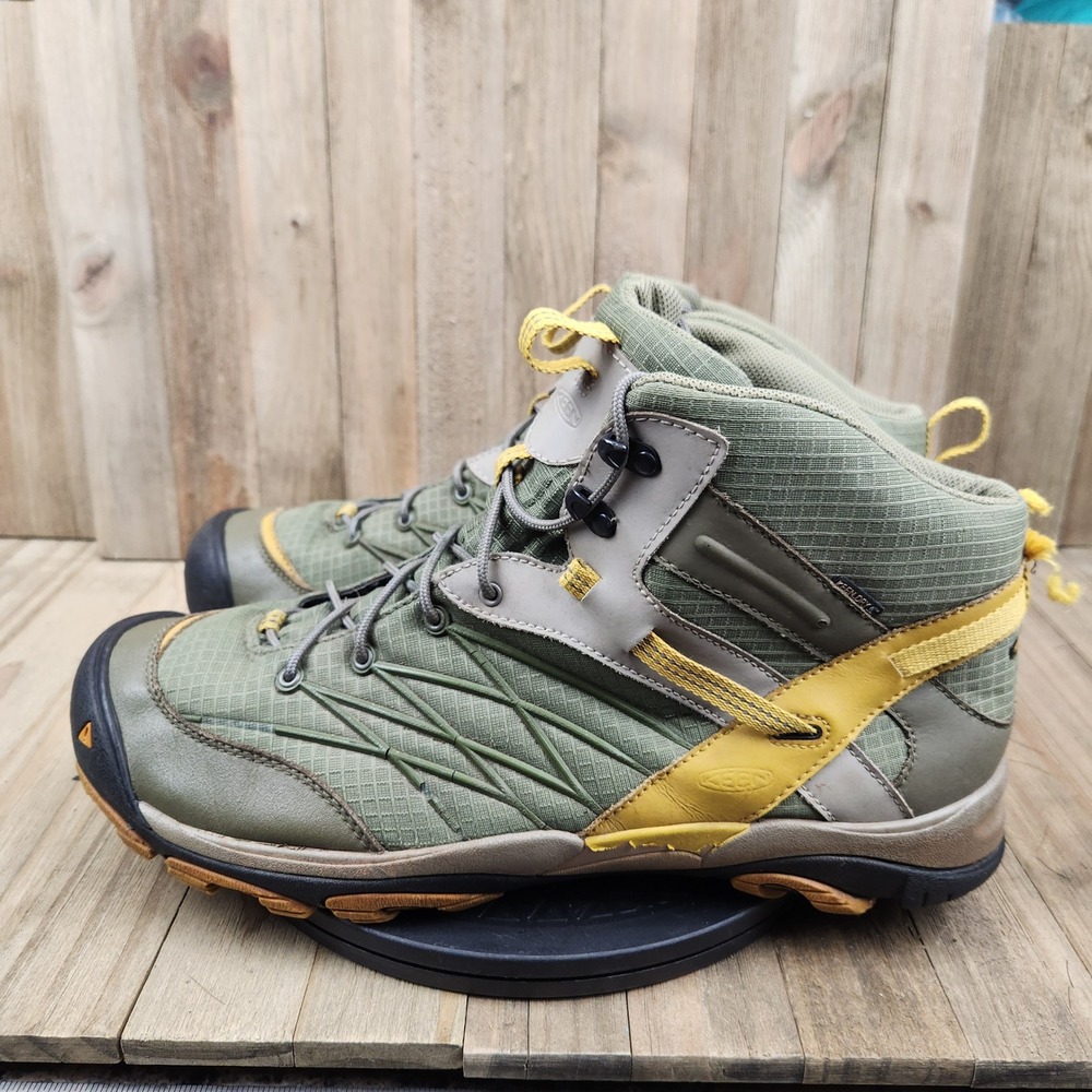 Keen Marshall Mid WP Mens 14 Waterproof Hiking Boots Olive Green Yellow 1009542